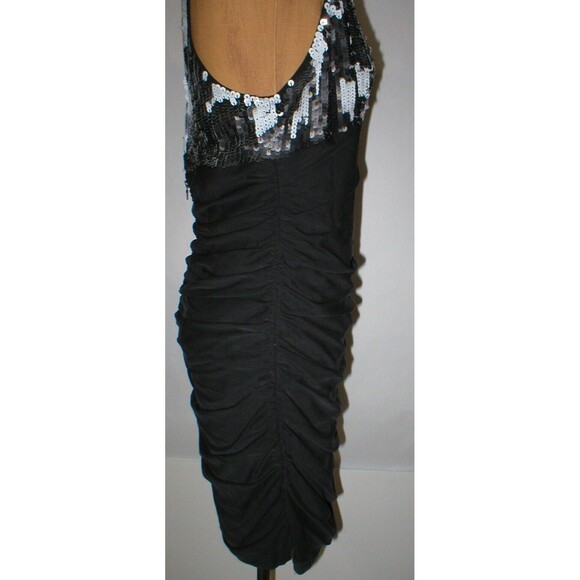 NWT $484 New Womens Alice Olivia Sequin Silk Black White Tank Dress 12 Designer - Picture 11 of 11